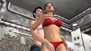 Sexy 3D brunette getting fucked in the bathroom porn video